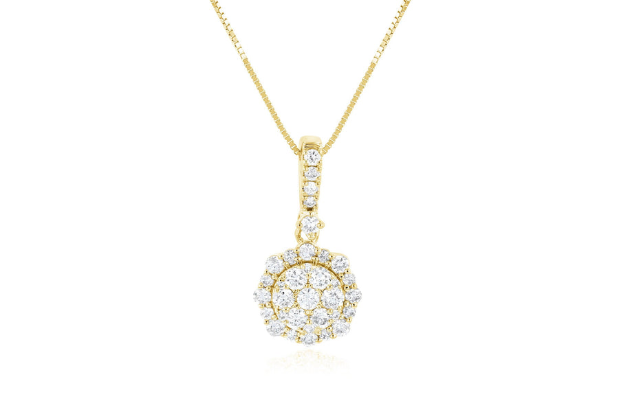Diamond Pavè Flower Teardrop Pendant Necklace - The Brothers Jewelry Co.