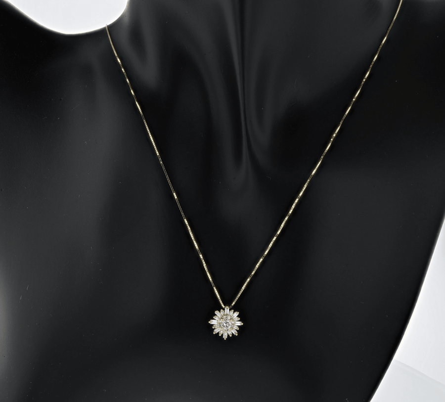 Baguette Diamond Snowflake Pendant Necklace - The Brothers Jewelry Co.